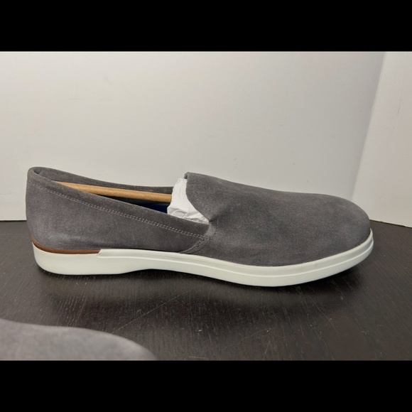 NWOT Cole Haan Grand Ambition Suede Slip On Loafers Grey/White Mens 10.5 main image 4